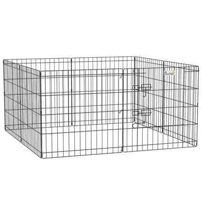 24inch Foldable Metal Pet Playpen, Dog Kennel Cage, 8 Panel Houses, Kennels & Pens Black at Gallery Canada
