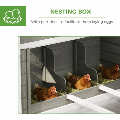 Wooden Chicken Coop With Run, Nesting Box, 137", Dark Grey Chicken Coops at Gallery Canada