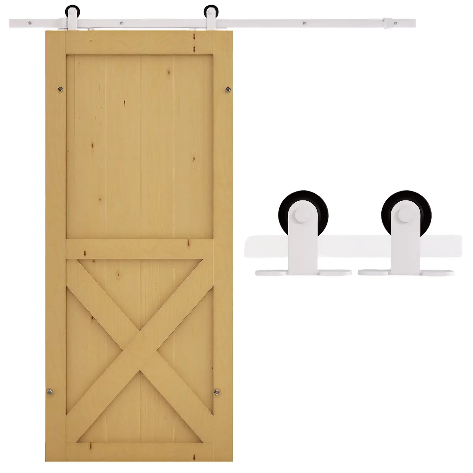 6FT Sliding Barn Door Track Kit, Heavy Duty, Fits 36