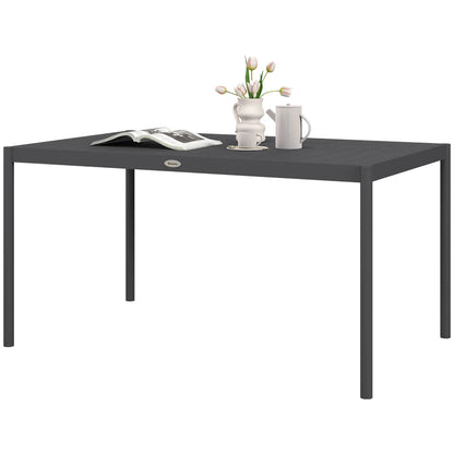Outdoor Dining Table, Aluminum Frame, Garden Table, 57", Dark Grey Patio Dinning Tables Dark Grey at Gallery Canada