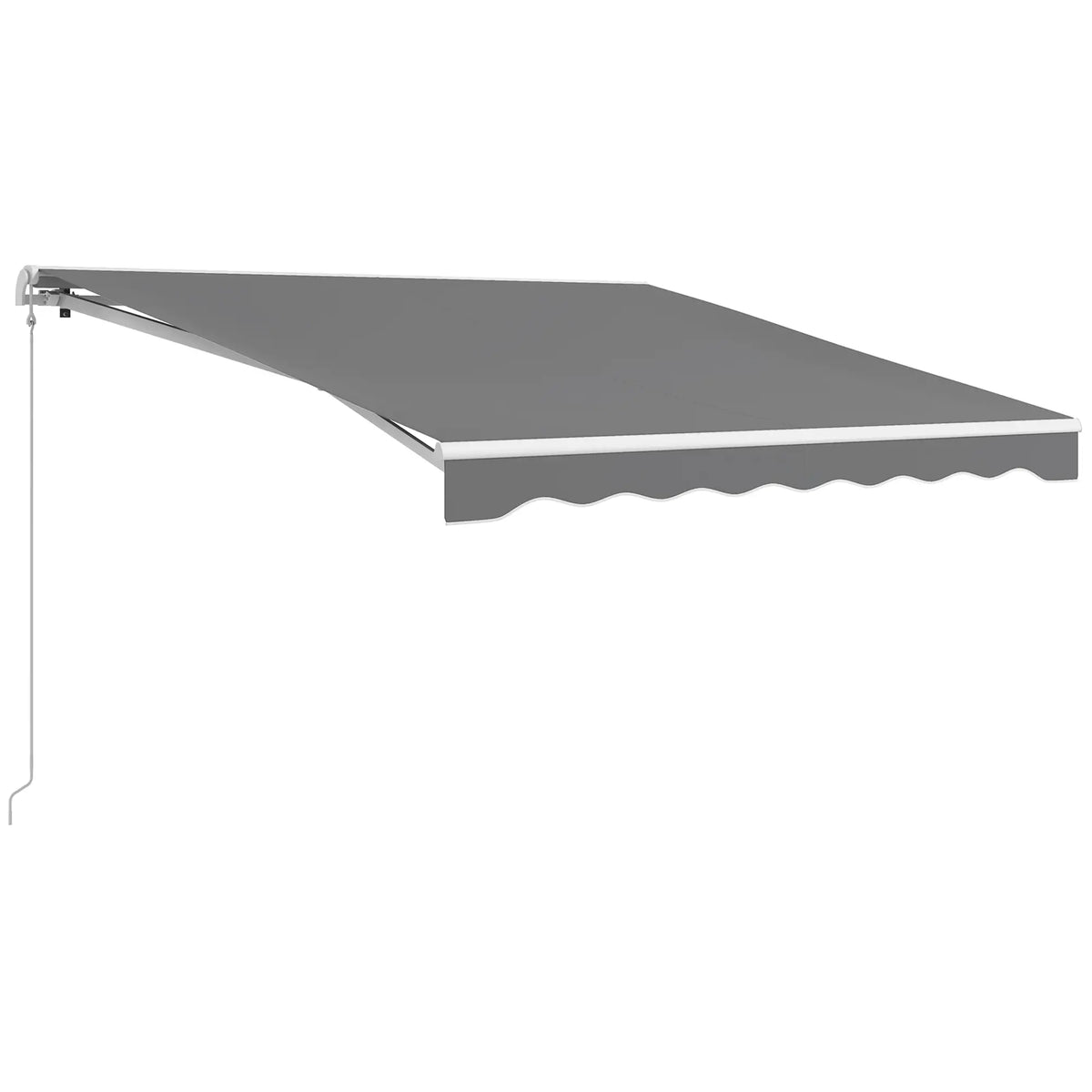 10'x8' Store rétractable, Télécommande, Manivelle, Cadre en aluminium, Gris clair