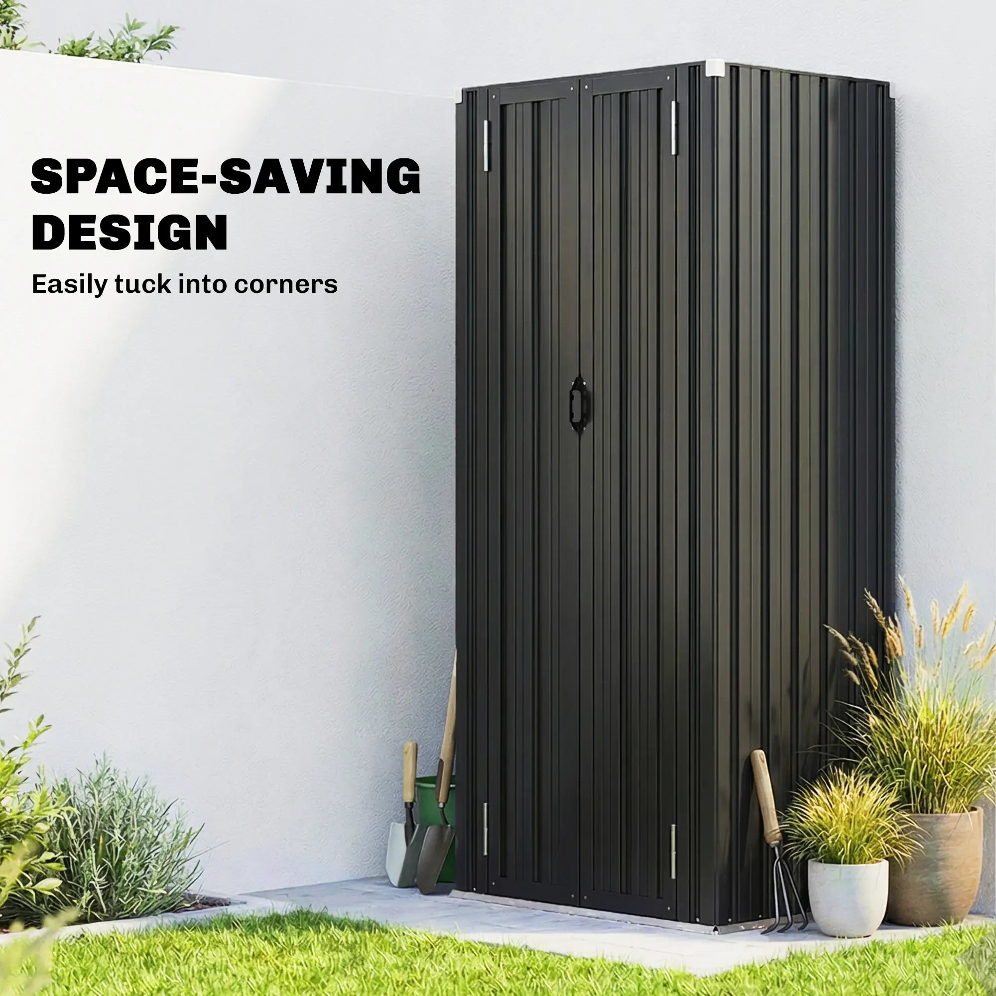 Outdoor Storage Shed, Adjustable Shelves, Metal Garden Shed, Double Doors Sheds at Gallery Canada