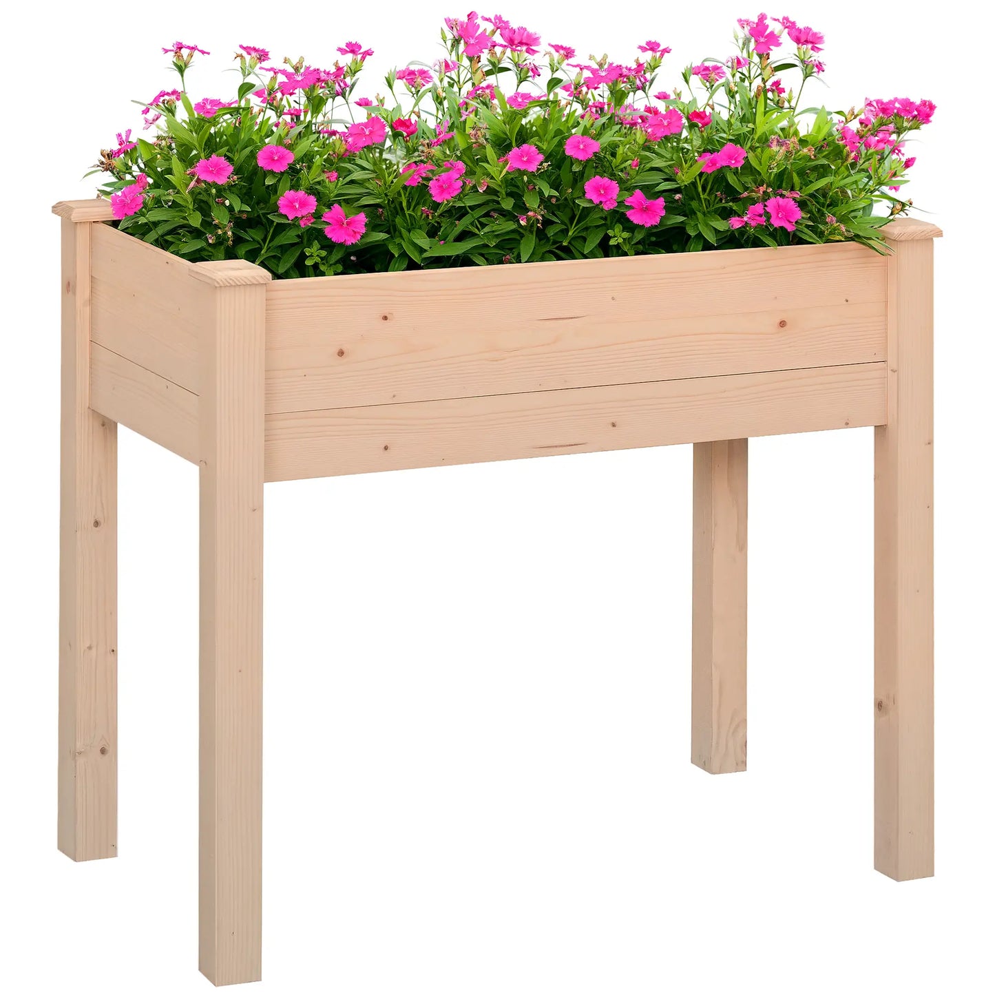 34"x18"x30" Wooden Raised Garden Bed, Elevated Planter Box with Legs, Natural Elevated Garden Beds Natural at Gallery Canada
