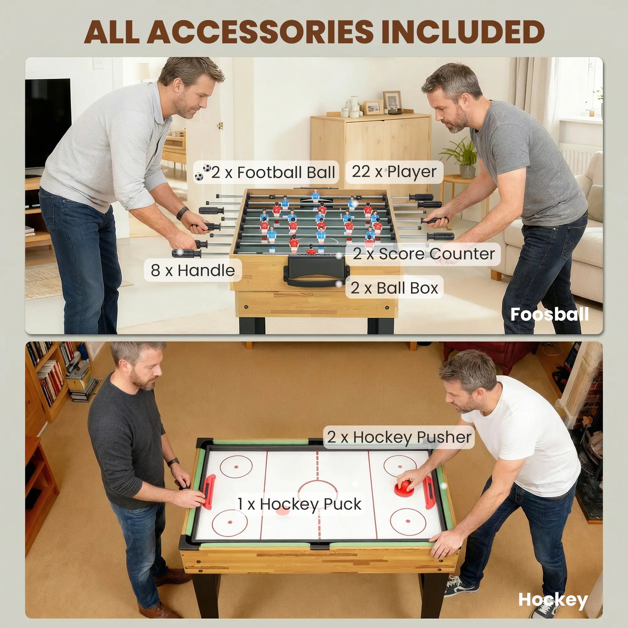 48 in Multi Game Table, 13-in-1 Combo, Light Walnut Game Tables at Gallery Canada