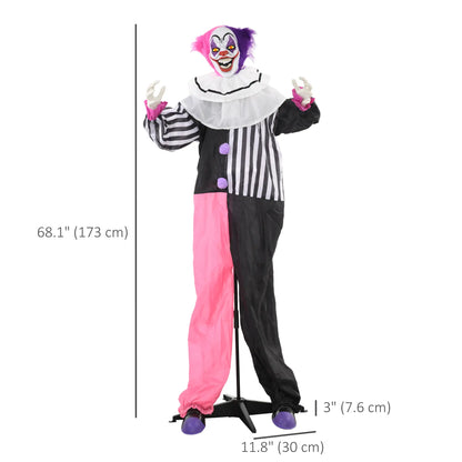 5.7Ft Animated Halloween Clown, Sound Activated, Light Up Eyes Halloween Decorations at Gallery Canada