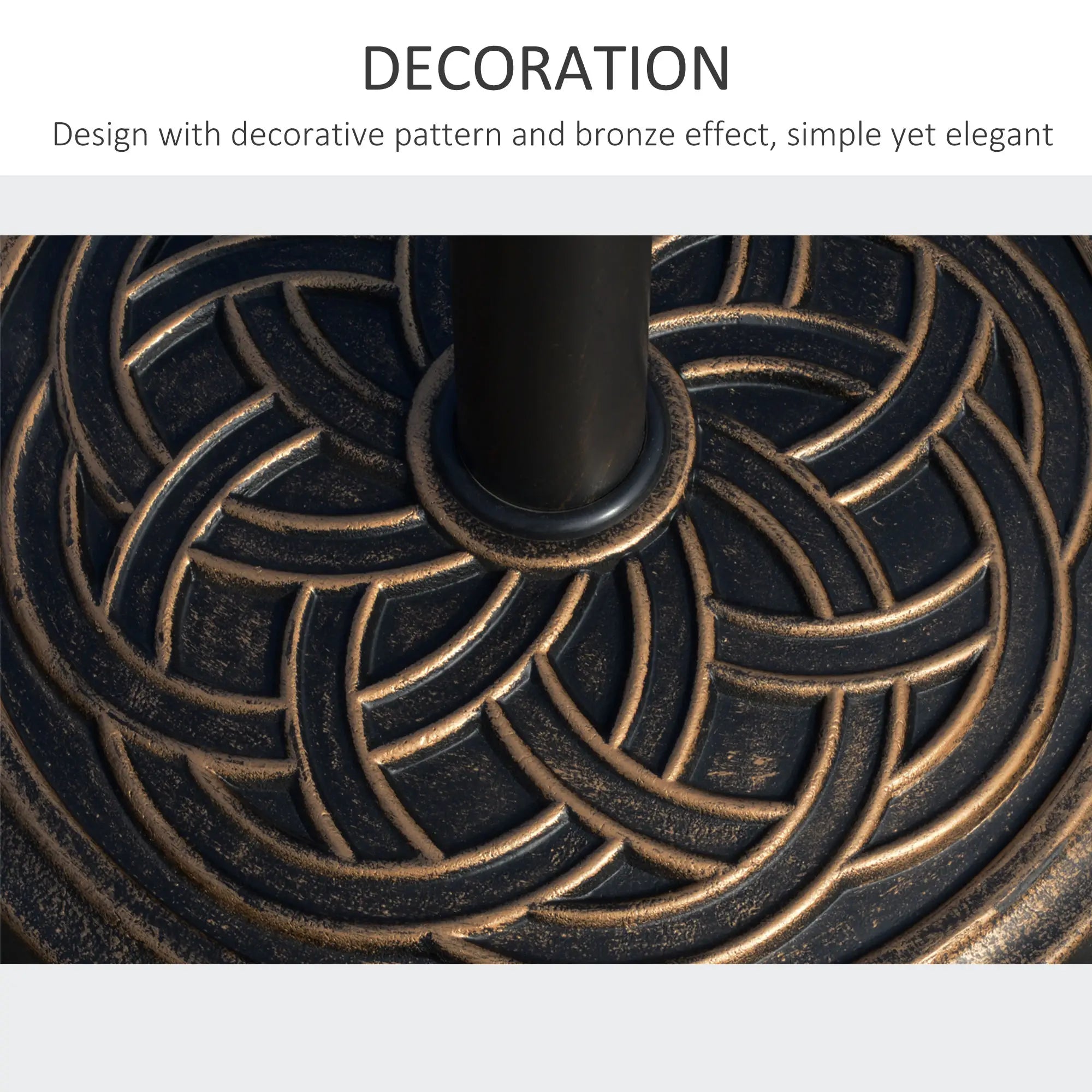 25 lb Heavy Duty Patio Umbrella Base, Round Stand, Outdoor, Bronze Umbrella Bases at Gallery Canada