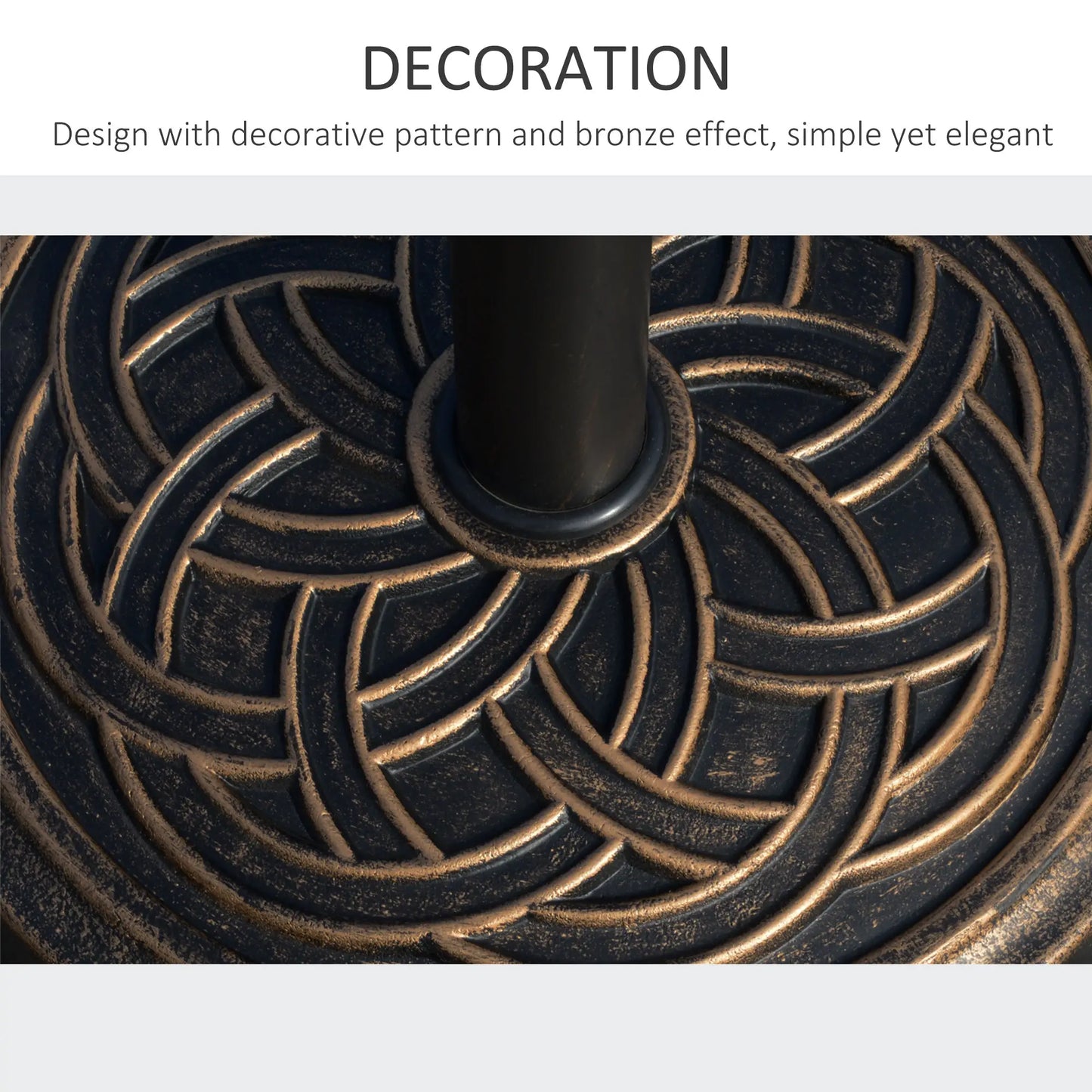 25 lb Heavy Duty Patio Umbrella Base, Round Stand, Outdoor, Bronze Umbrella Bases at Gallery Canada