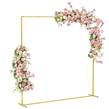 Square Wedding Arch, 6.6 FT Metal Frame With U-Shaped Stakes, Gold Garden Arches at Gallery Canada