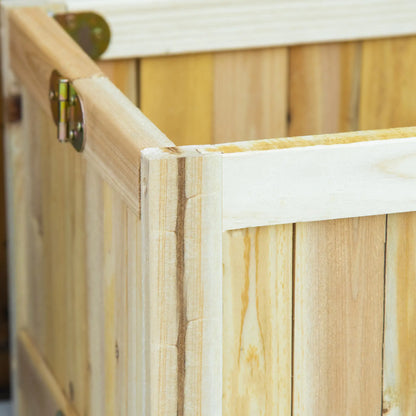 Foldable Elevated Planter Box, Wooden Raised Garden Bed, 48x24x30in, Natural Wooden Planter Boxes at Gallery Canada