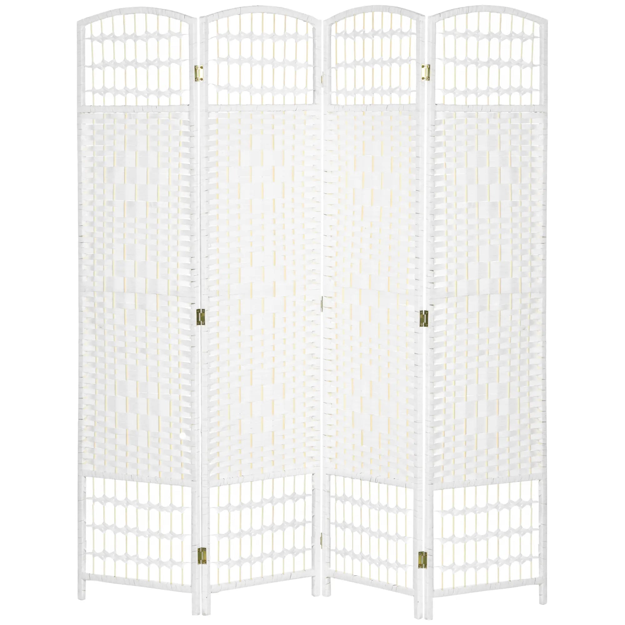 4 Panel Folding Room Divider, Portable Privacy Screen, White Room Dividers at Gallery Canada
