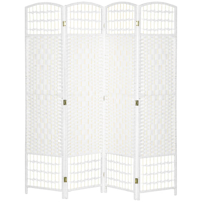 4 Panel Folding Room Divider, Portable Privacy Screen, White Room Dividers at Gallery Canada
