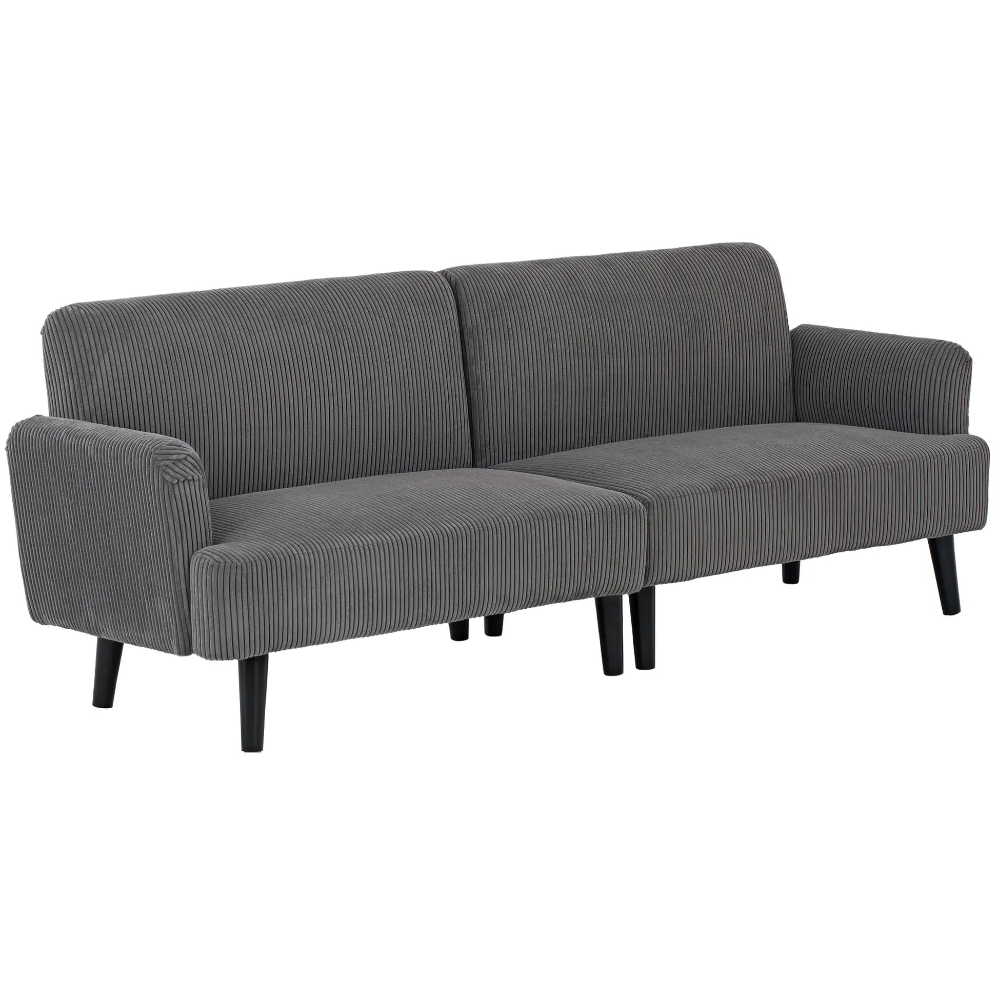 Modern 3 Seater Sofa, Corduroy Loveseat, Grey 3-Seater Sofas at Gallery Canada