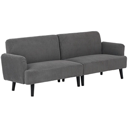 Modern 3 Seater Sofa, Corduroy Loveseat, Grey 3-Seater Sofas at Gallery Canada