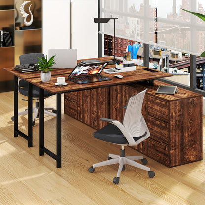 L-Shaped Desk With File Cabinet, Power Outlet, Brown L-Shaped Desks at Gallery Canada