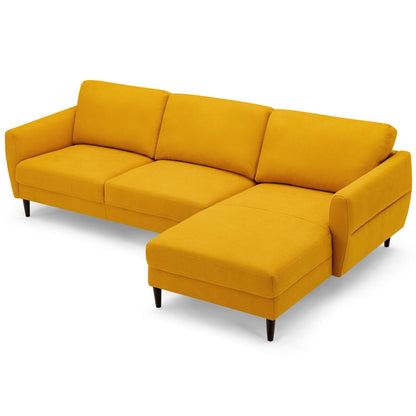 L-Shaped Fabric Sectional Sofa With Chaise Lounge, Yellow Sofas & Loveseats at Gallery Canada