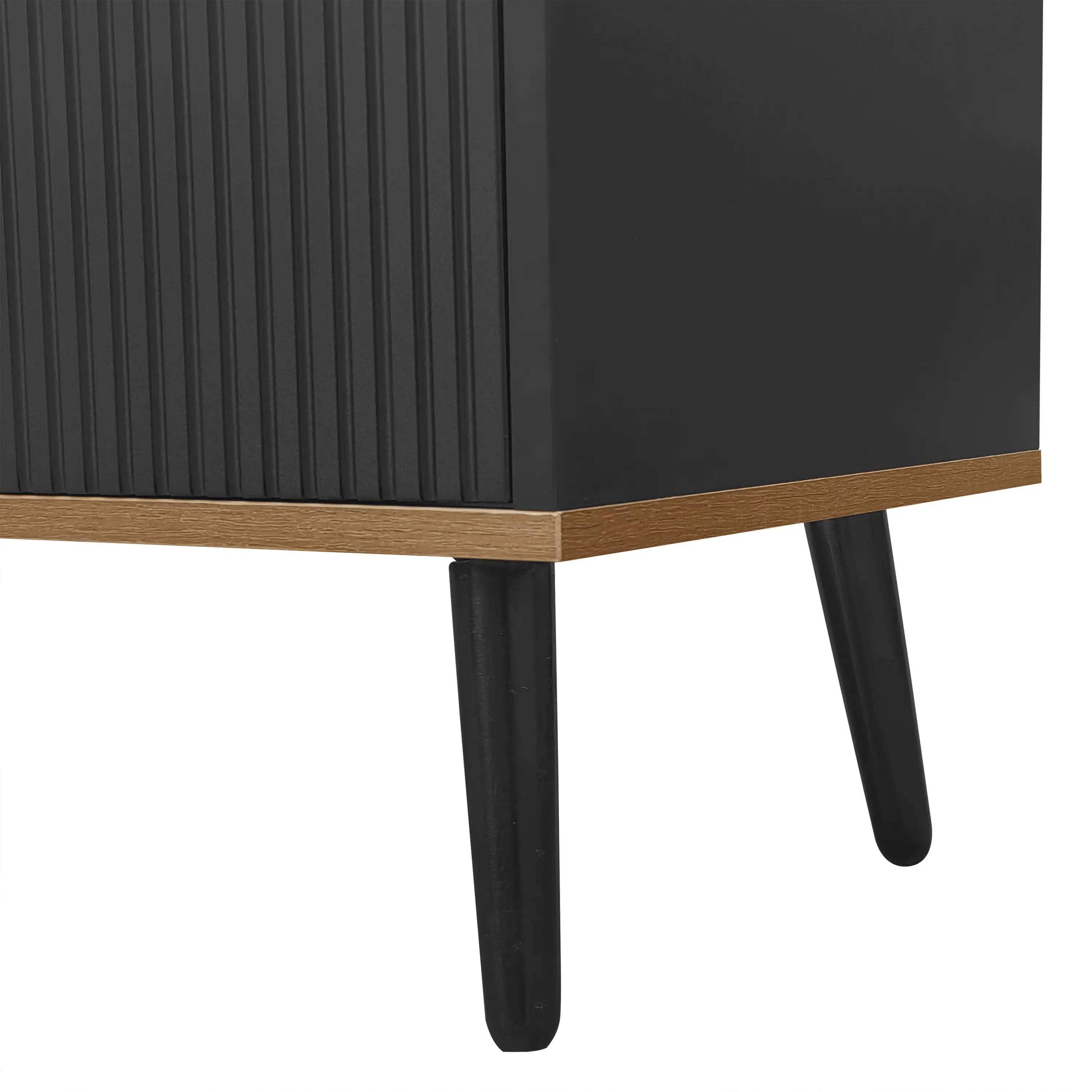 Three Door Stand, Raised Edge, Sturdy Wooden Legs, 63