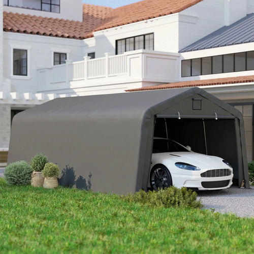 12' x 20' Portable Garage, Heavy Duty Carport, Dark Grey