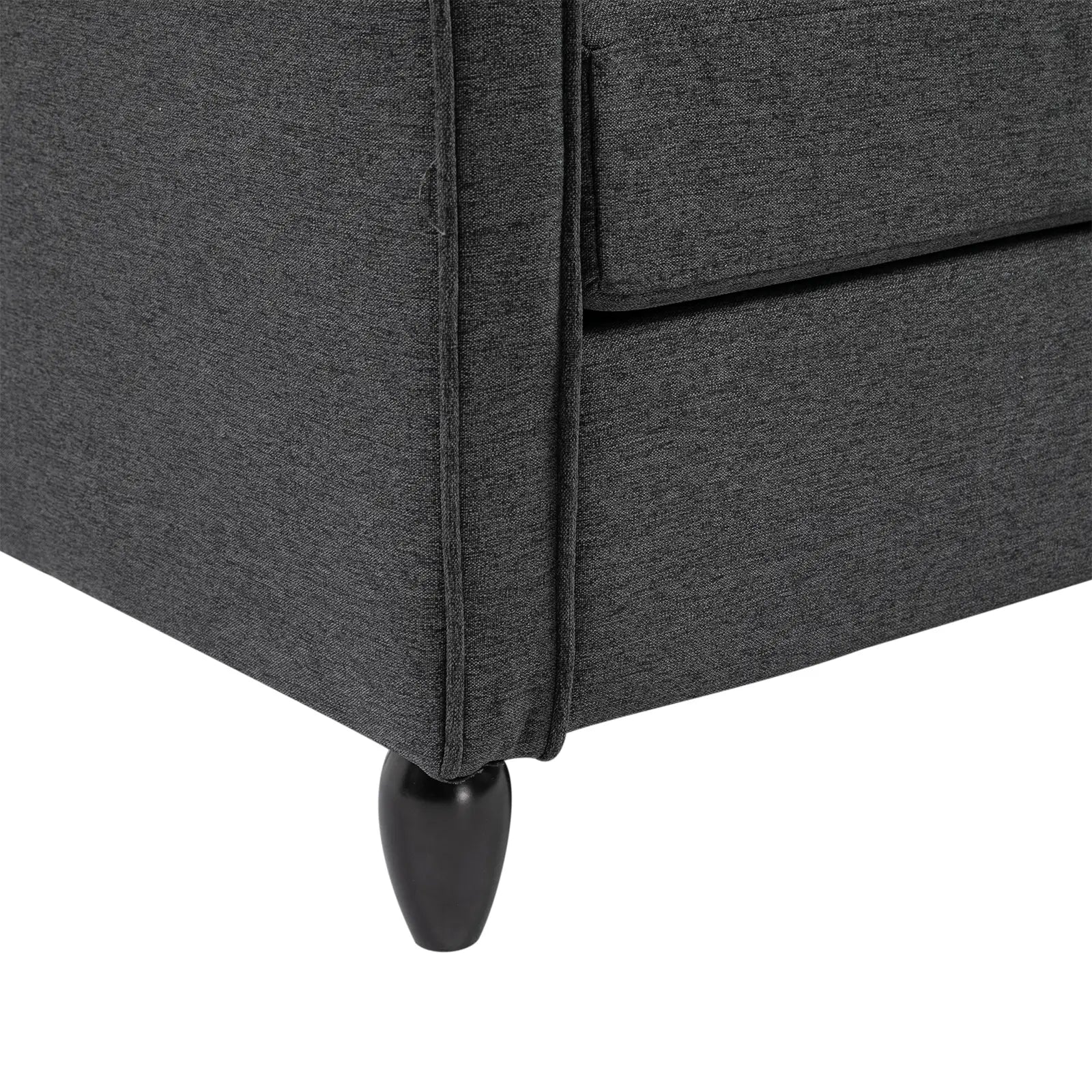 2-Seat Sofa with Armrests, Wood Legs, Dark Grey 2-Seater Sofas at Gallery Canada