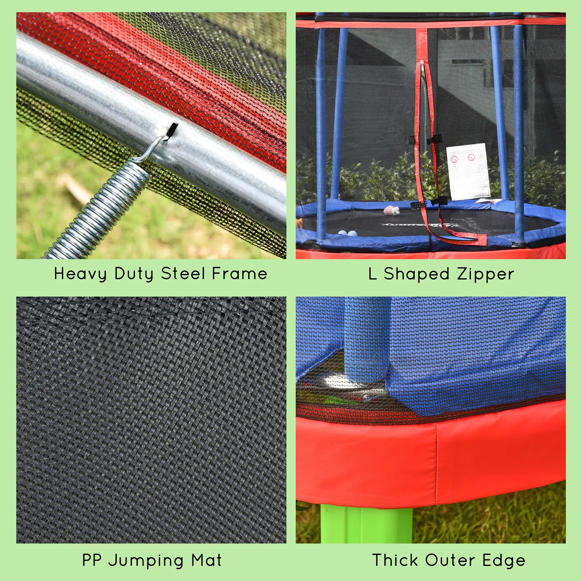 84.75 Inch Kids Trampoline with Safety Net, Red Trampolines at Gallery Canada