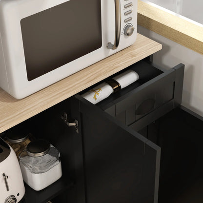 71 Inch Kitchen Pantry Buffet Hutch Cabinet Microwave Stand, Black Kitchen Pantry Cabinets at Gallery Canada