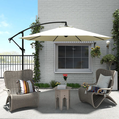 Deluxe Cantilever Umbrella, Φ10', Banana, Outdoor Sunshade, Beige Cantilever Umbrellas at Gallery Canada