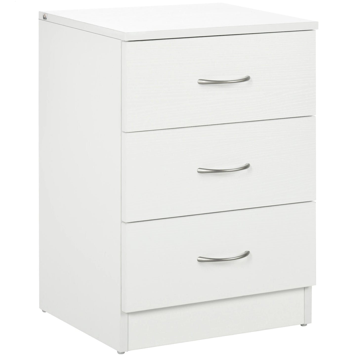 Modern Wood Nightstand, 3 Drawers, Anti-Tipping, White Bedside Tables White at Gallery Canada