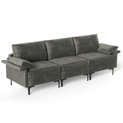 Large 3-Seat Sofa Sectional, Metal Legs, Gray Sofas & Loveseats Gray at Gallery Canada