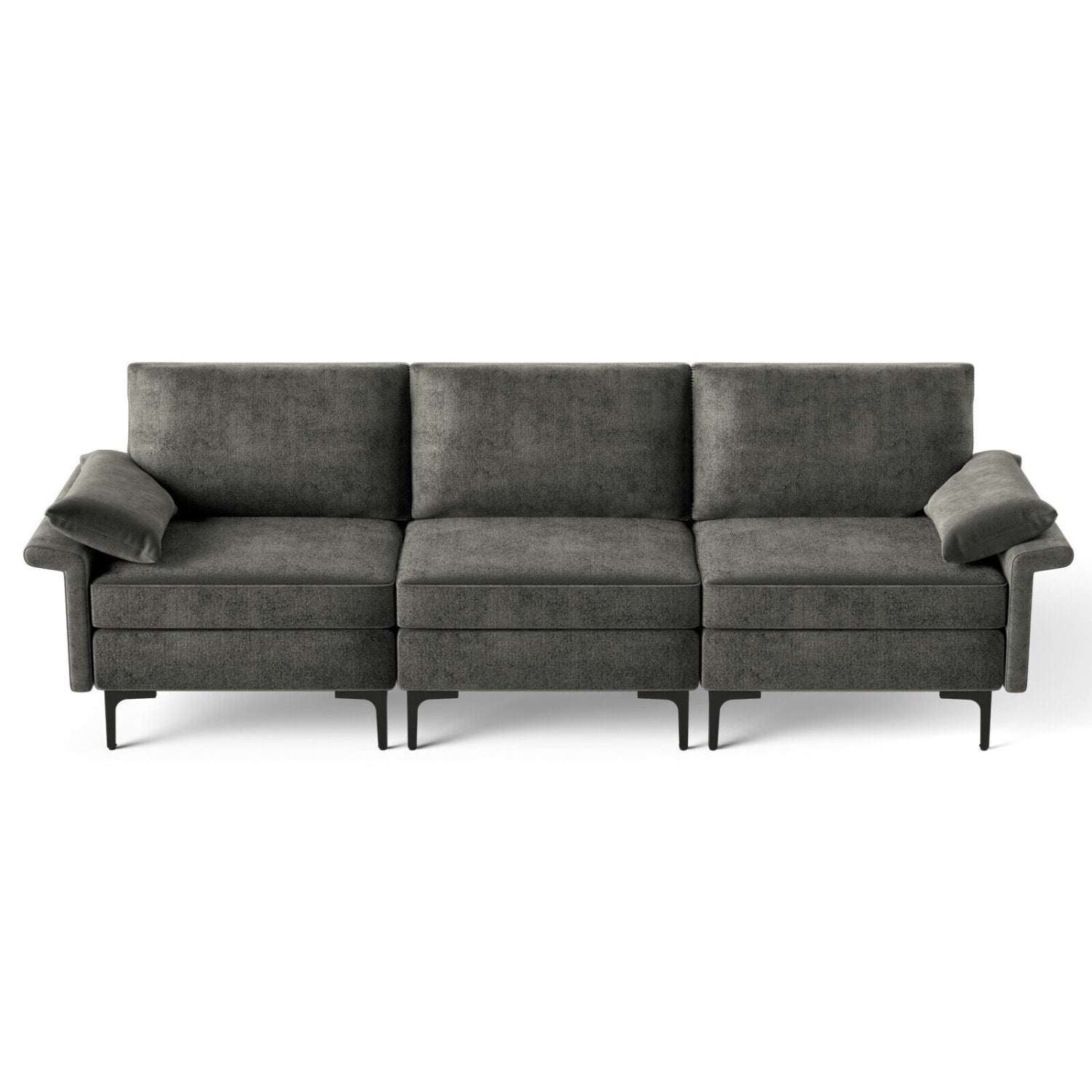 Large 3-Seat Sofa Sectional, Metal Legs, Gray Sofas & Loveseats at Gallery Canada