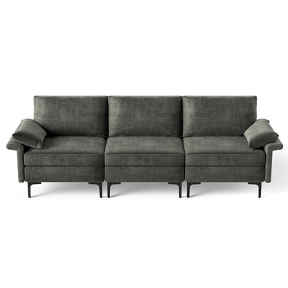 Large 3-Seat Sofa Sectional, Metal Legs, Gray Sofas & Loveseats at Gallery Canada