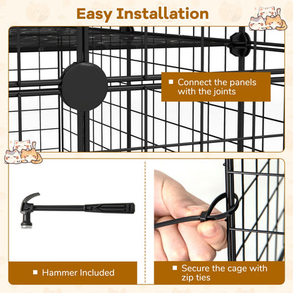 Cage pour chat à 4 niveaux avec lucarne et hamac, noir