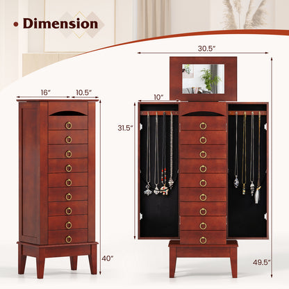 Large Capacity Jewelry Storage Cabinet, 9 Drawers, Brown Jewelry Armoires at Gallery Canada