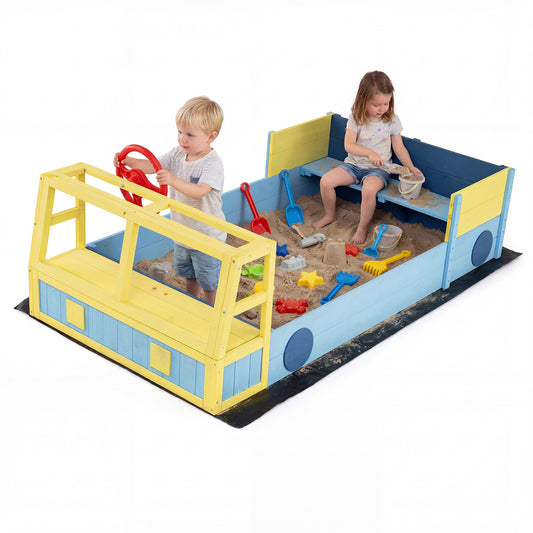 Large Car Theme Sand Box, With Bottom Liner, Blue Sandboxes Blue at Gallery Canada