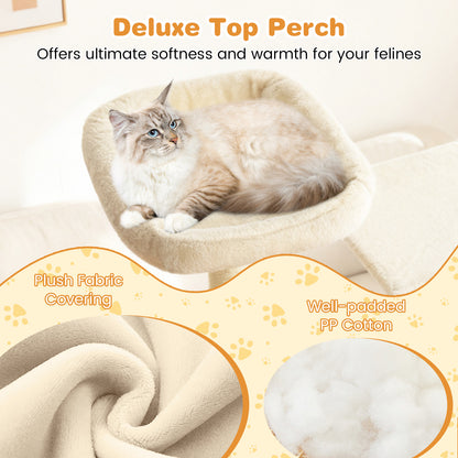 Large Cat Tree for Indoor Cats 63" Tall Cat Tower, Beige Cat Trees Condos & Scratchers at Gallery Canada