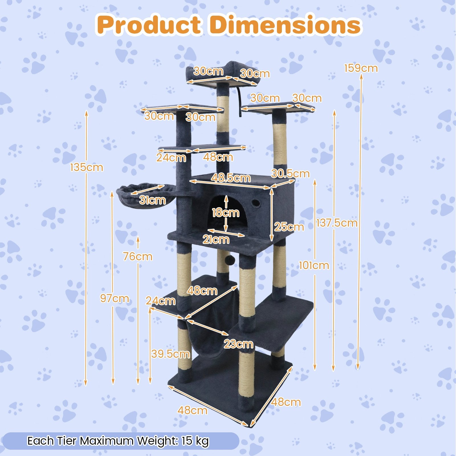 Large Cat Tree for Indoor Cats 63