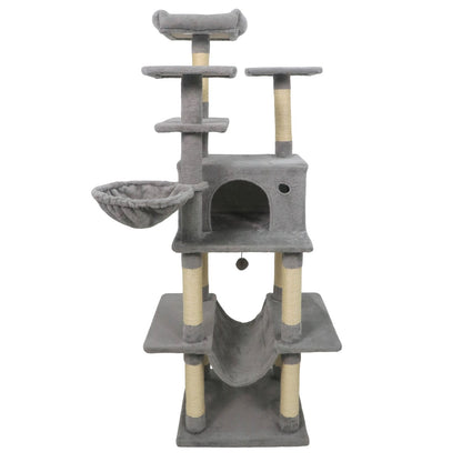 Large Cat Tree for Indoor Cats 63" Tall Cat Tower-Lght Gray, Light Gray Cat Trees Condos & Scratchers Light Gray at Gallery Canada