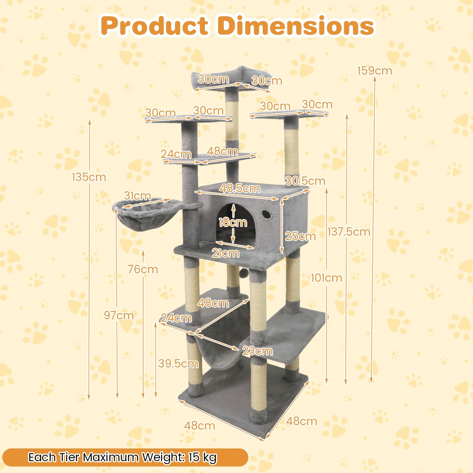 Large Cat Tree for Indoor Cats 63