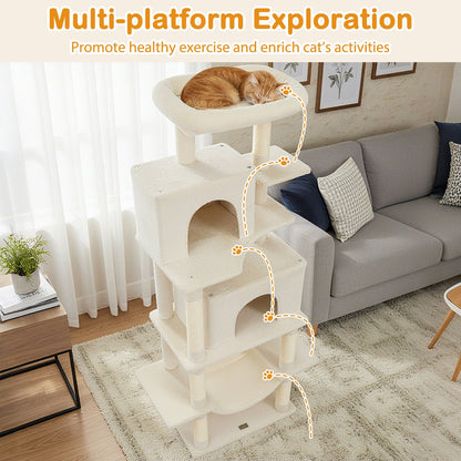 Large Cat Tree for Indoor Cats 70" Tall Cat Tower, Beige Cat Trees Condos & Scratchers at Gallery Canada