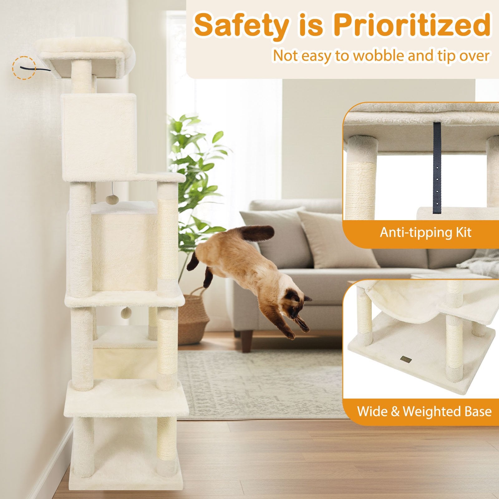 Large Cat Tree for Indoor Cats 70