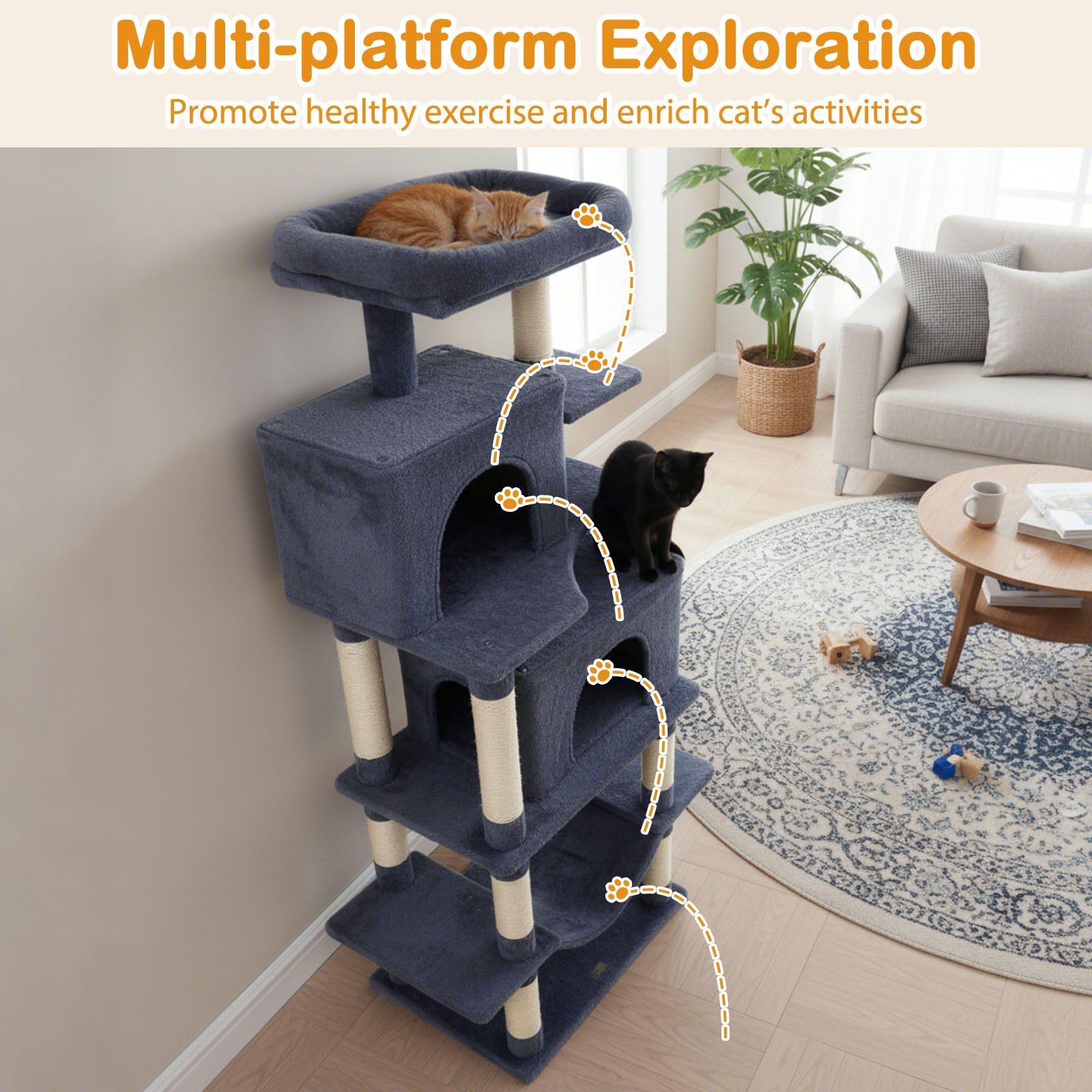 Large Cat Tree for Indoor Cats 70
