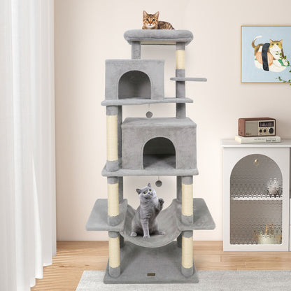 Large Cat Tree for Indoor Cats 70" Tall Cat Tower, Light Gray Cat Trees Condos & Scratchers at Gallery Canada
