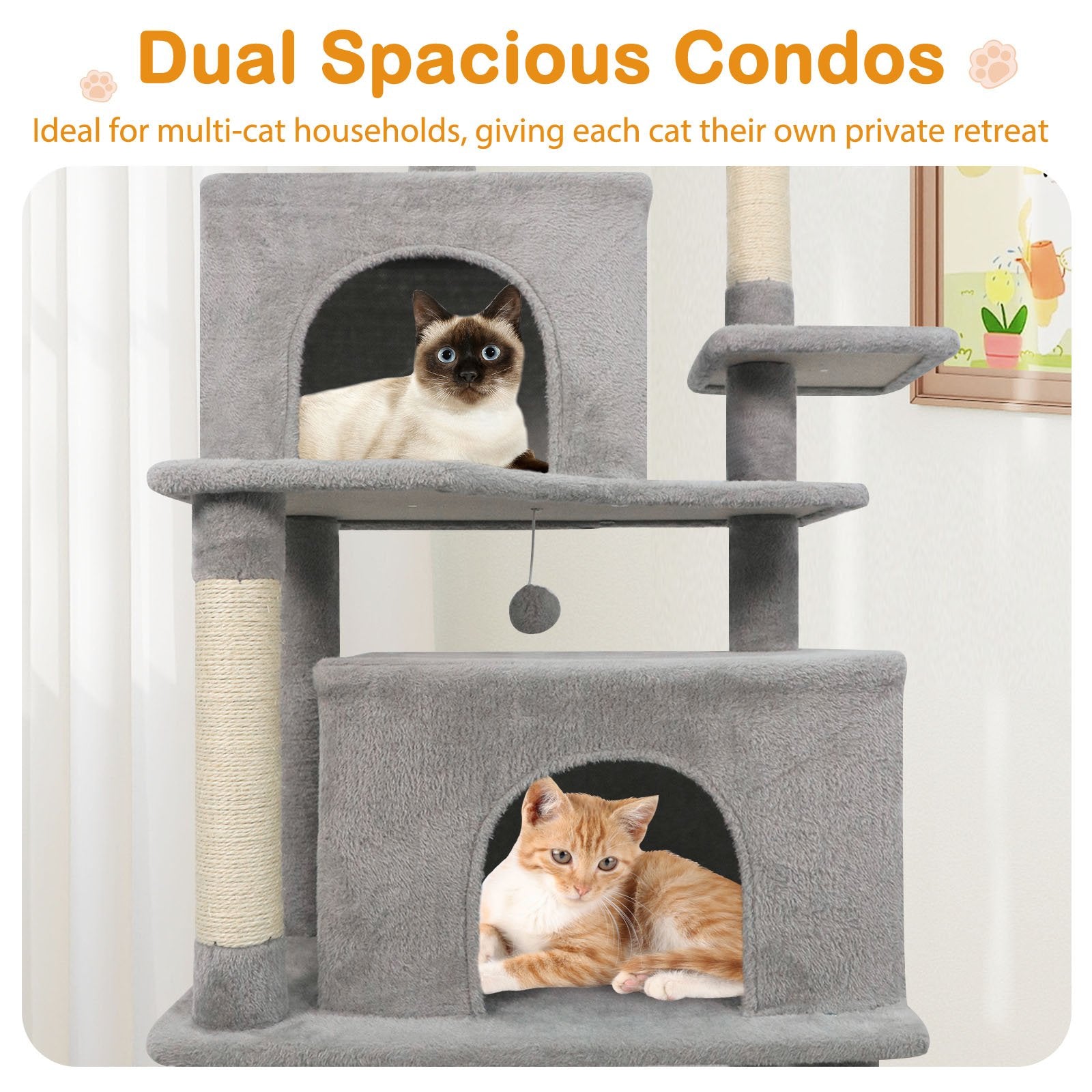 Large Cat Tree for Indoor Cats 70