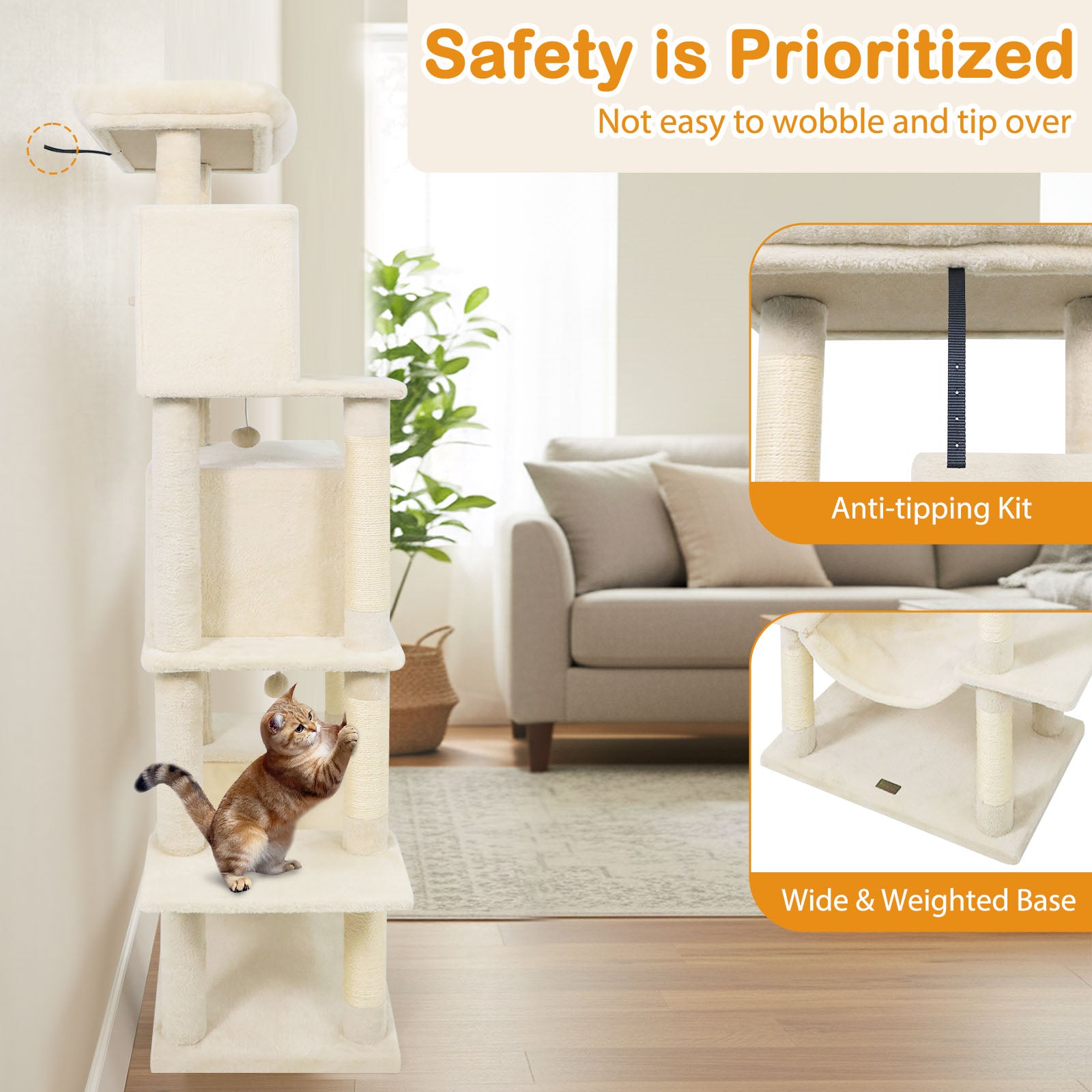 Large Cat Tree for Indoor Cats 70
