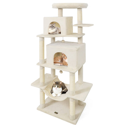 Large Cat Tree for Indoor Cats 70" Tall Cat Tower, Beige Cat Trees Condos & Scratchers at Gallery Canada