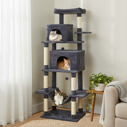Large Cat Tree for Indoor Cats 70" Tall Cat Tower, Dark Gray Cat Trees Condos & Scratchers at Gallery Canada