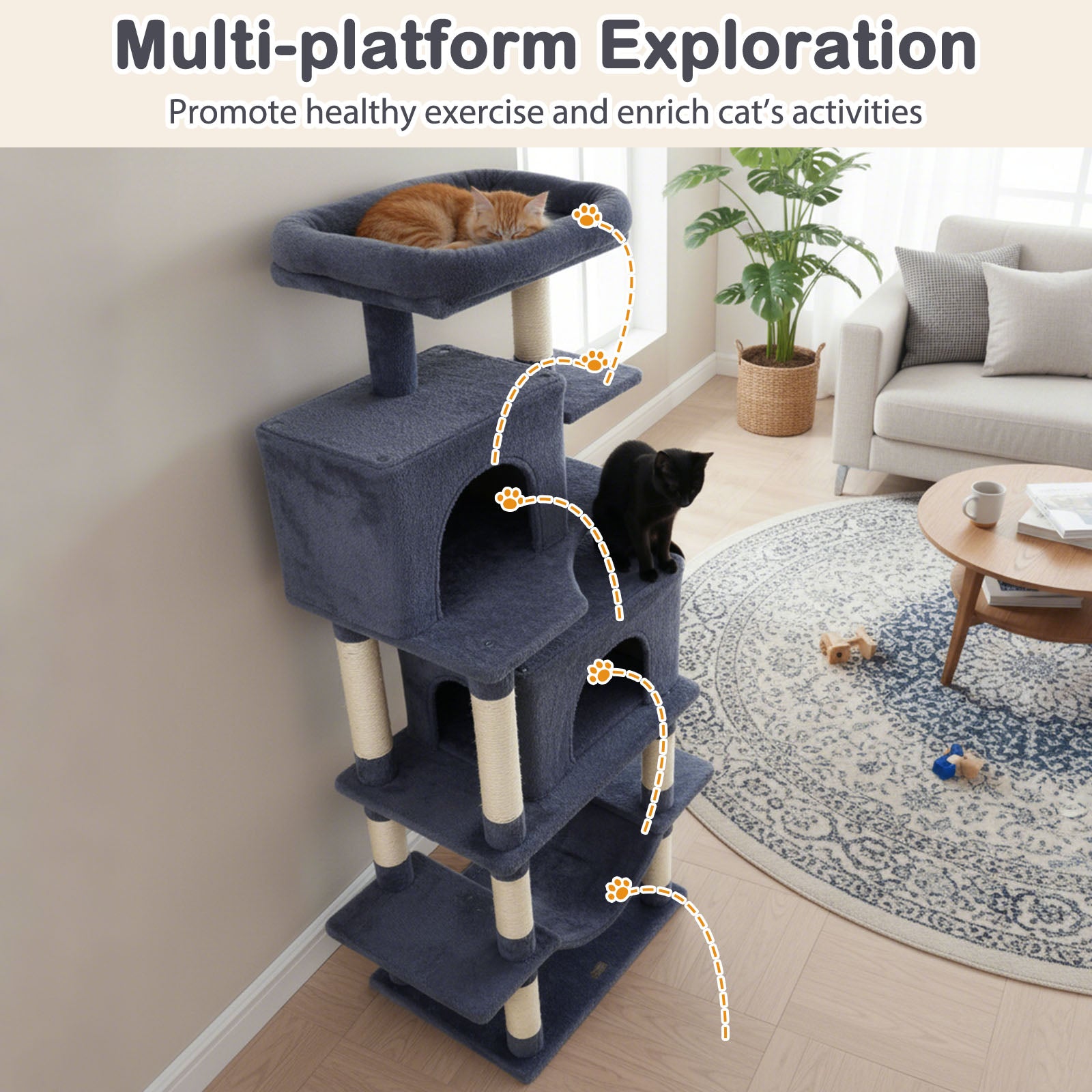 Large Cat Tree for Indoor Cats 70
