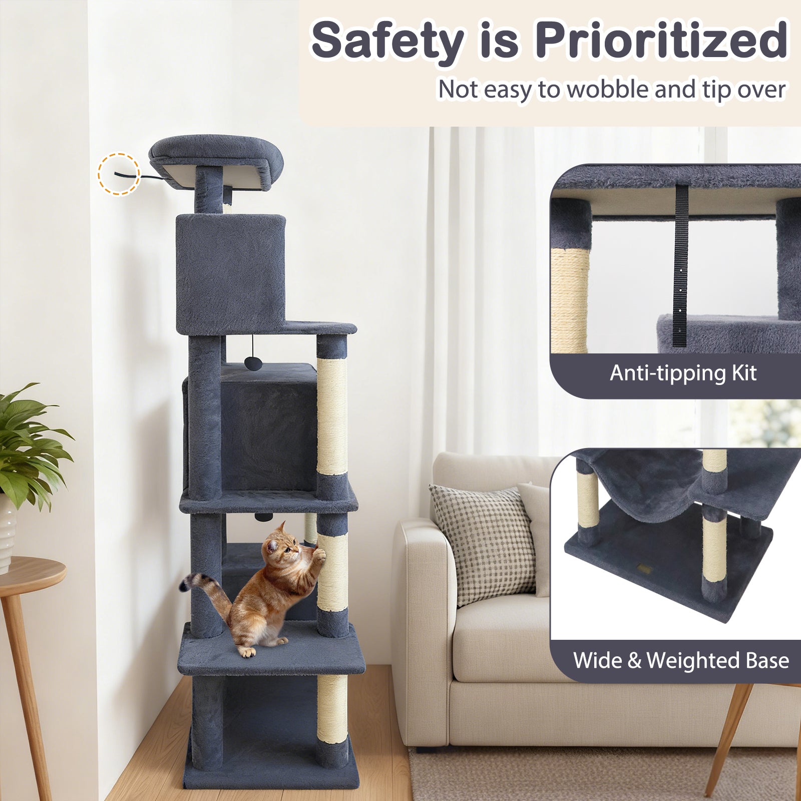 Large Cat Tree for Indoor Cats 70