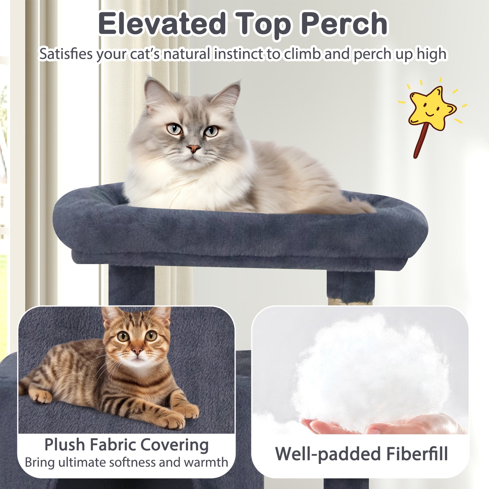Large Cat Tree for Indoor Cats 70