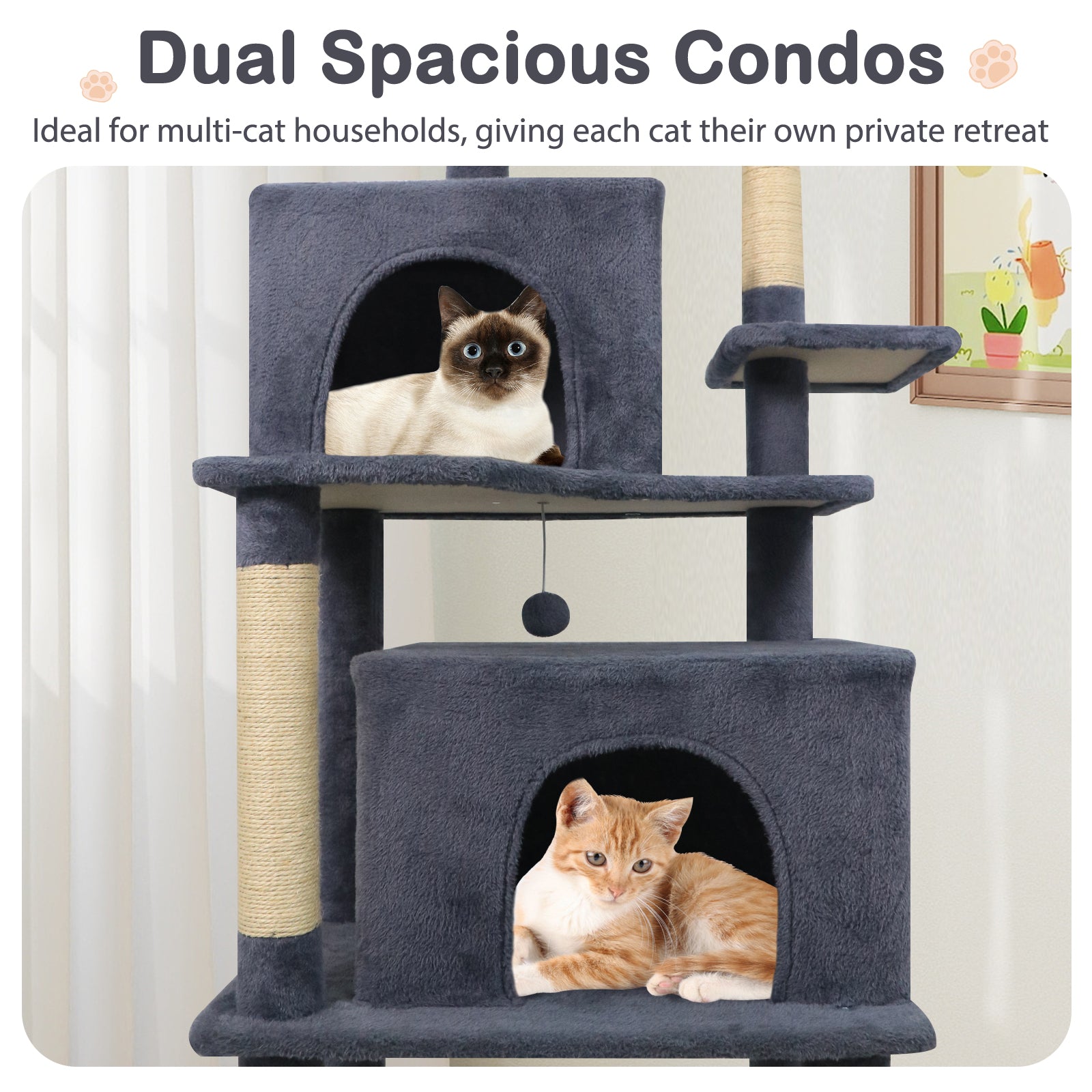 Large Cat Tree for Indoor Cats 70