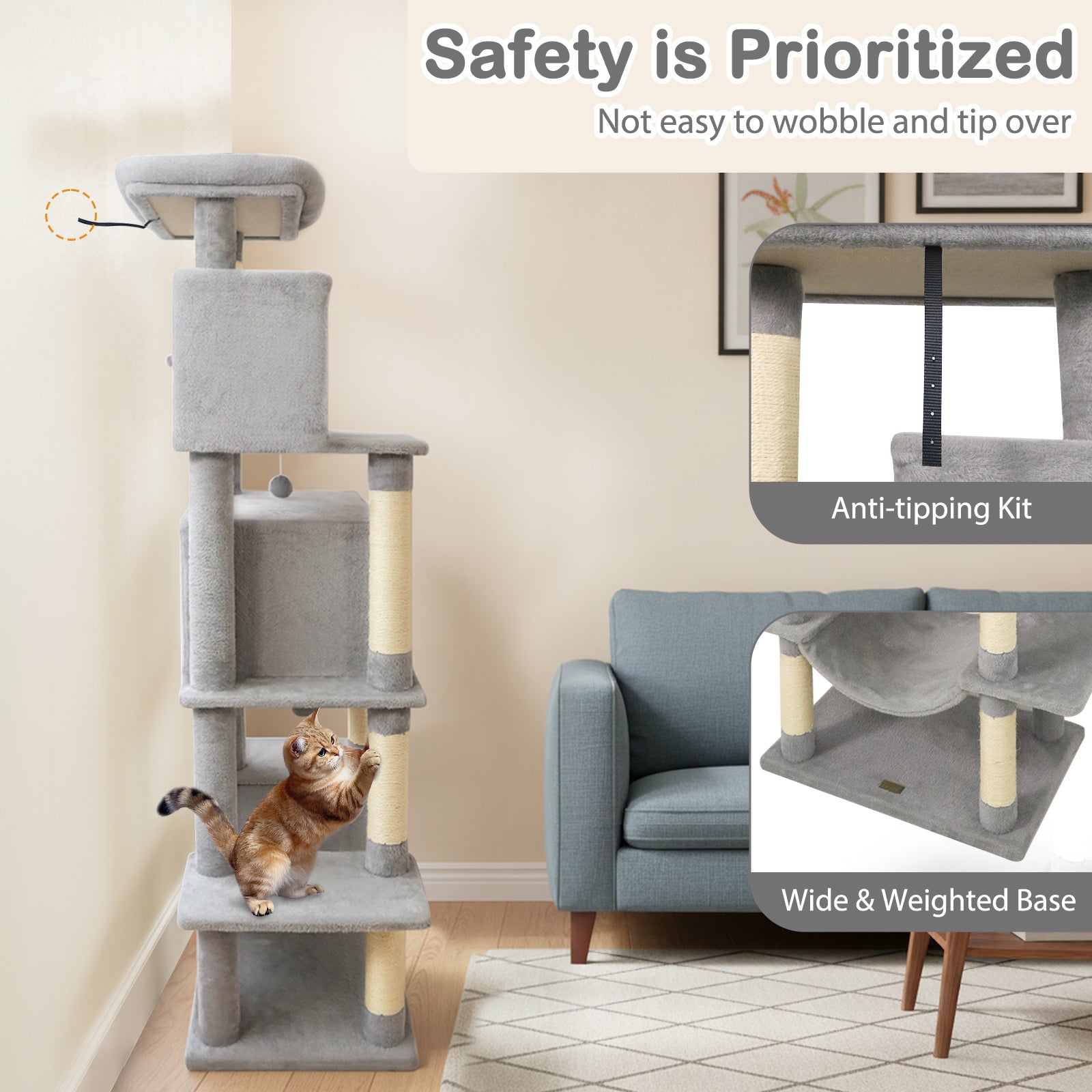 Large Cat Tree for Indoor Cats 70