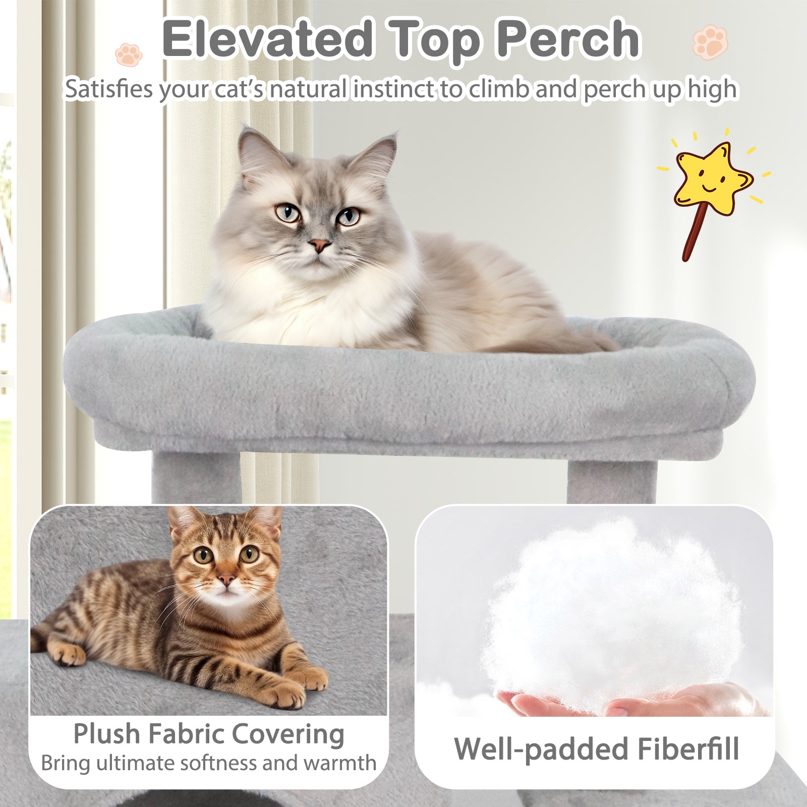 Large Cat Tree for Indoor Cats 70
